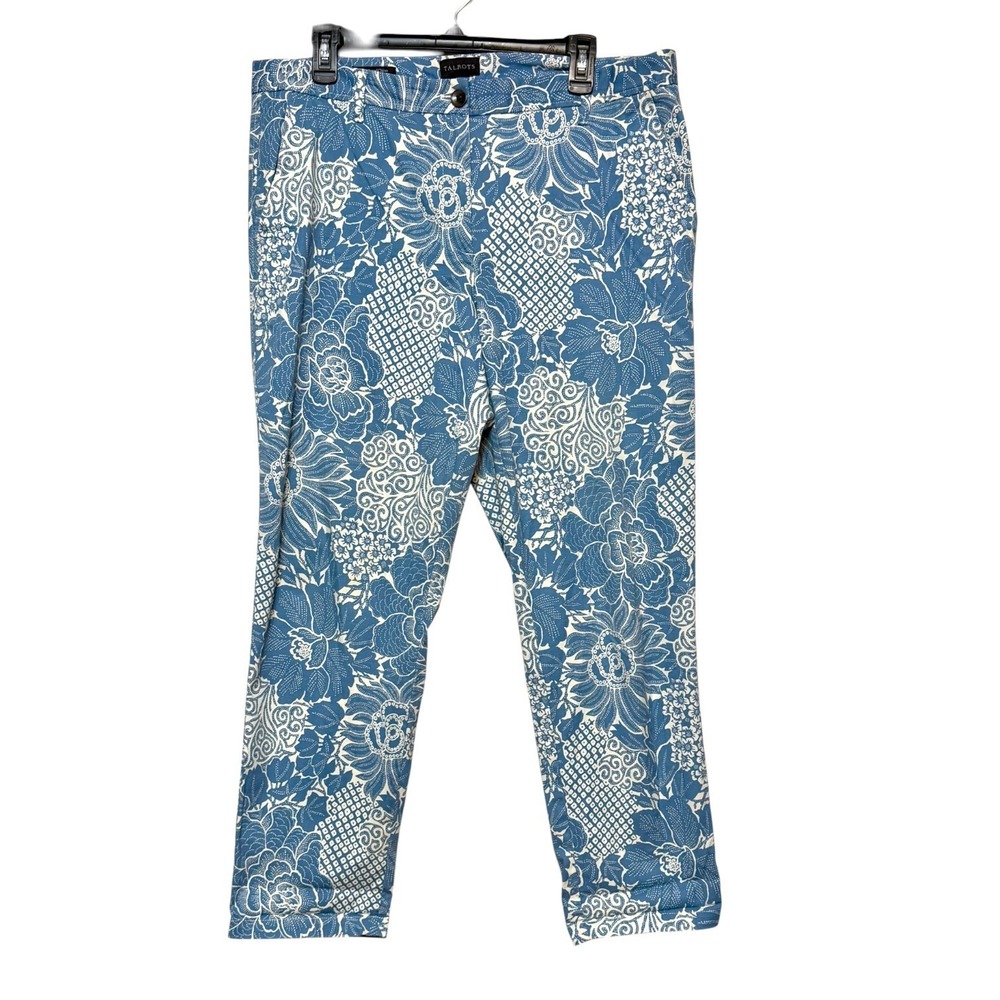 Talbots Grandmillennial Coastal Chino Pants Womens Size‎ 12 Artsy Gallerycore
